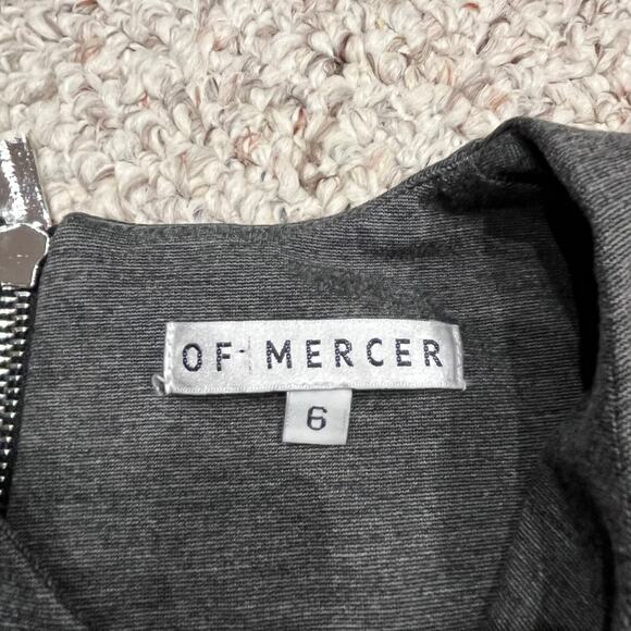 Of Mercer New York High Neck Gray Dress Sz 6 Classic A-Line Mini Minimalist - Picture 2 of 7